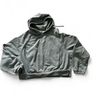 FLX woman’s sage green soft and warm cropped sweater sweatshirt hoodie Sz XL